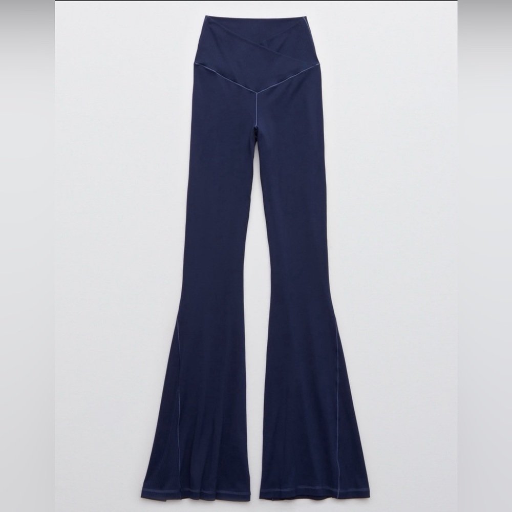 Aerie by American Eagle Navy Blue Offline Super Flared Crossover Leggings